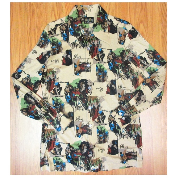 Other - VTG 1970's DISCO ERA Mens BLING-BLING SHIRT COTTON